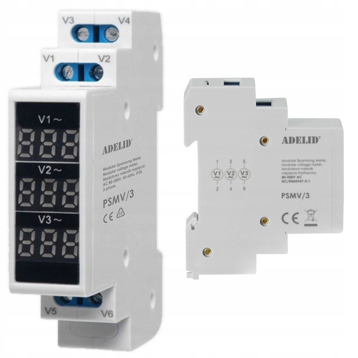 Wskaźnik napięcia 3F cyfrowy 80-500V PSMV/3