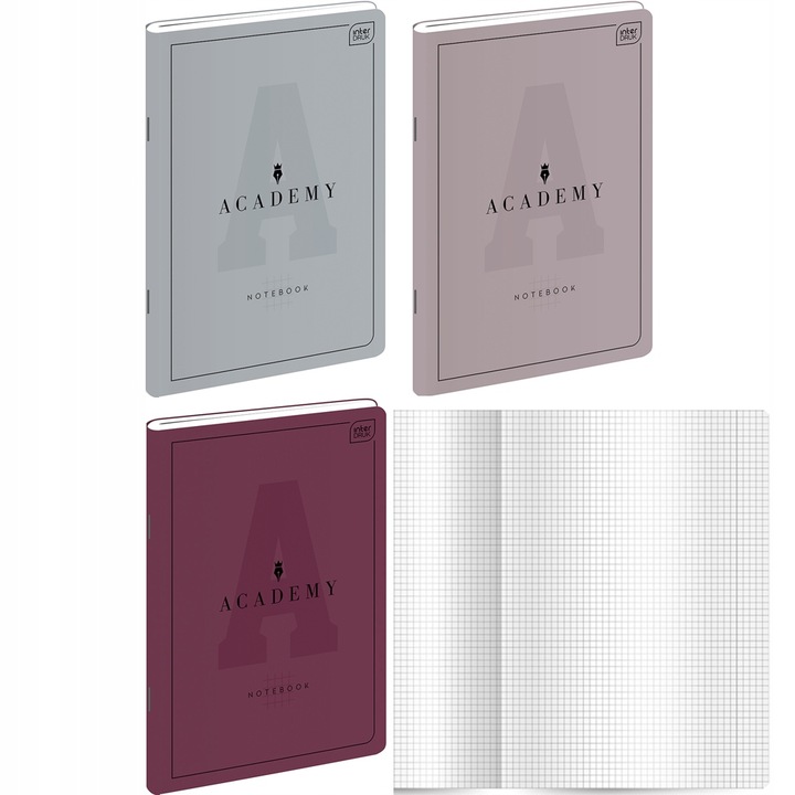 3 X ZESZYT A4, 60 KARTEK, KRATKA INTERDRUK ACADEMY