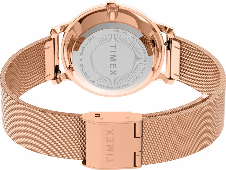 Zegarek damski złoty Timex bransoletka z dodatkową biżuterią w zestawie