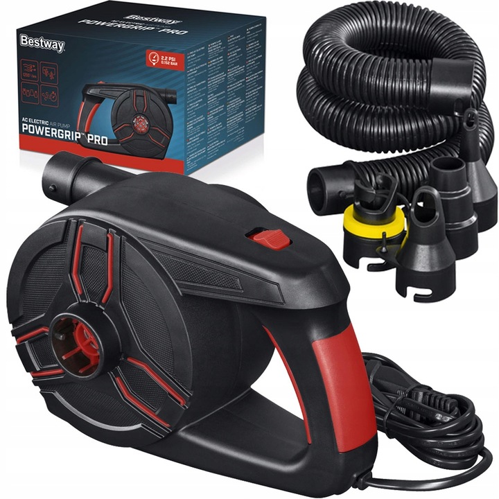 Bestway pompka eklektyczna Powergrip PRO do gniazdka+4adaptery 62247
