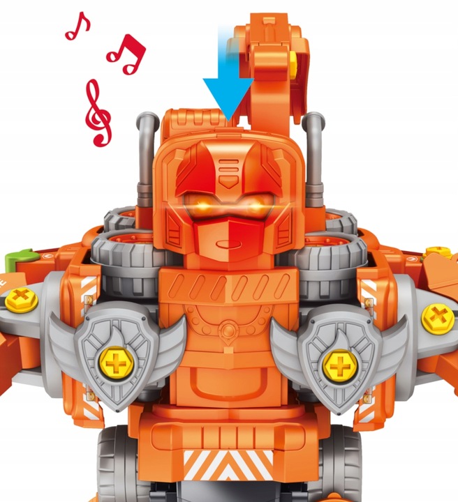 AUTO ROBOT DO SKRĘCANIA 5w1 LED TRANSFORMER XXL ZABAWKA KONSTRYKCYJNA