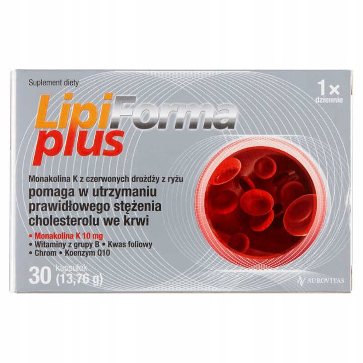 LipiForma Plus Koenzym Q10, Monakolina K, Czosnek 30 Kapsułek