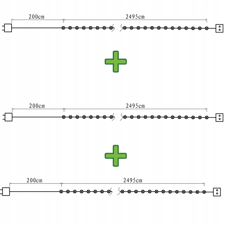 ZEWNĘTRZNE LAMPKI CHOINKOWE 1500 LED GĘSTE 75m KOLOROWE + FLESZ