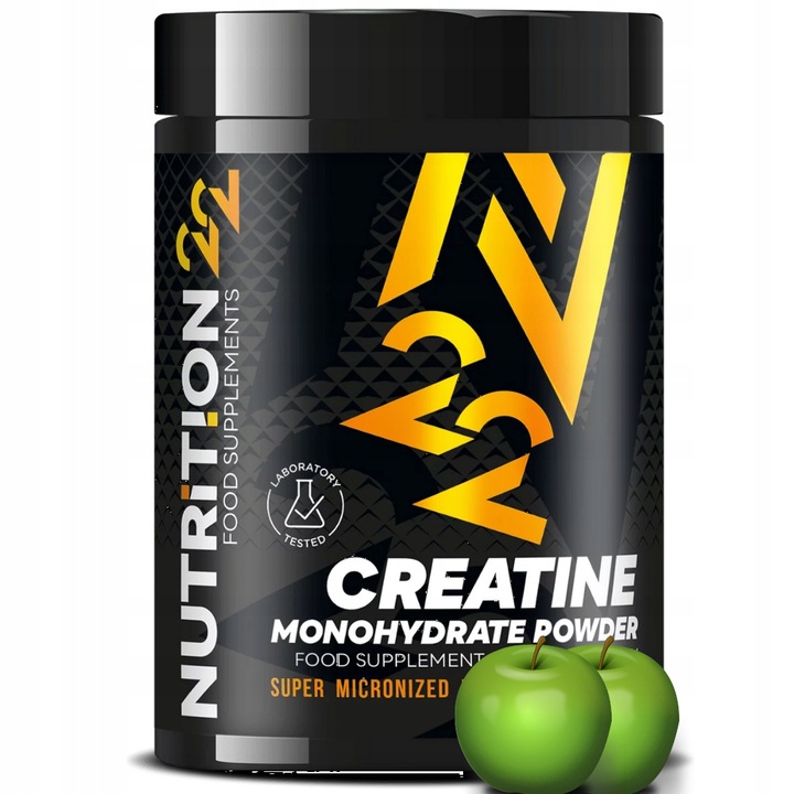 Nutrition22 Creatine Monohydrate Powder 500g green apple