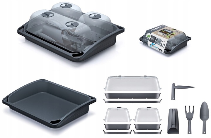 MINI SZKLARNIA ROZSADNIK DO WYSIEWU SADZONEK ZESTAW STARTOWY NARZĘDZIA