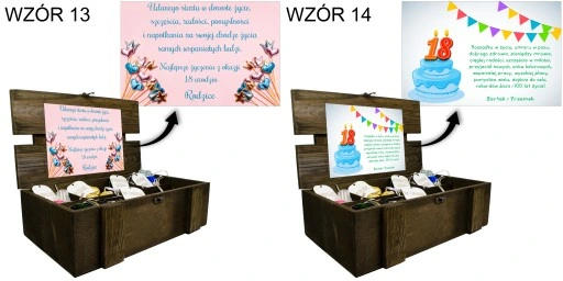 KUFEREK SKRZYNKA PREZENT NA URODZINY URODZINOWY 18 30 40 50