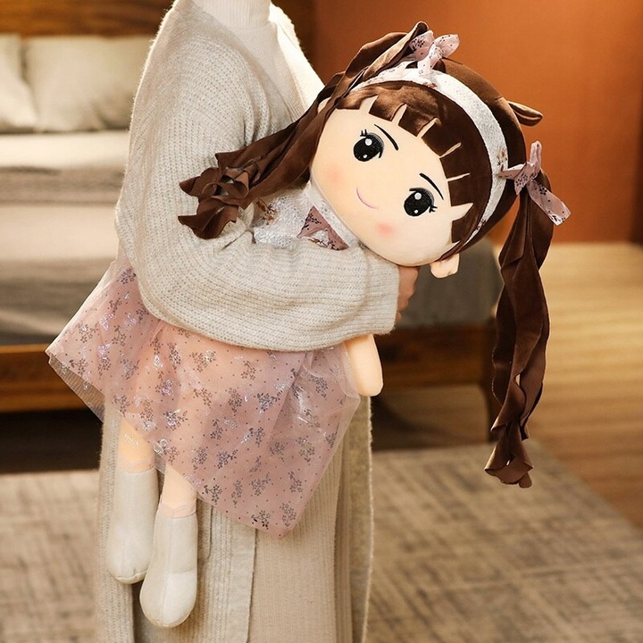 LALKA SZMACIANA PLUSZOWA LALA ZABAWKA PRZYTULANKA DZIEWCZYNKA w SUKIENCE