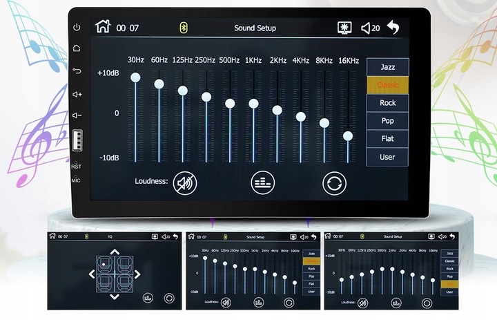 RADIO SAMOCHODOWE 1 DIN 9 CALI BT EKRAN DOTYKOWY MIRROR LINK CARPLAY USB
