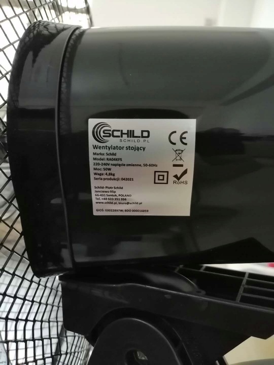 LCD WIATRAK PODŁOGOWY WENTYLATOR STOJĄCY PILOT XXL SOLIDNY I MOCNY SCHILD