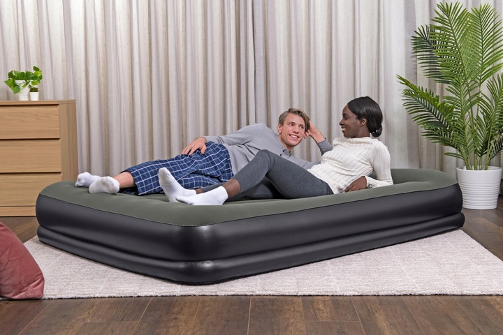 MATERAC DMUCHANY WELUROWY 2 OSOBOWY 203x152x36 cm ŁÓŻKO BESTWAY 67699