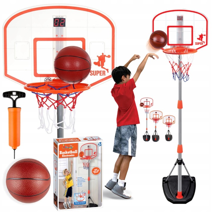 ZESTAW DO GRY W KOSZYKÓWKĘ w domu DUŻA KOSZYKÓWKA + PIŁKA cyfrowy licznik