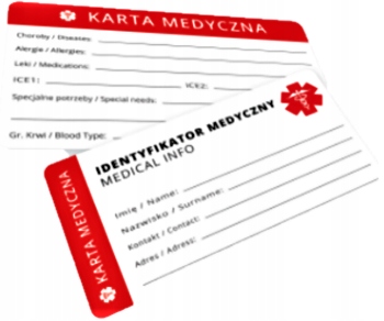 OPASKA MEDYCZNA CUKRZYKA DIABETYKA z grawerem