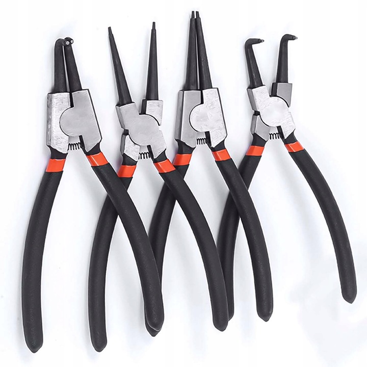 Szczypce do Pierścieni Segera Zacisków Zestaw 4el Szczypiec Zagięte Proste