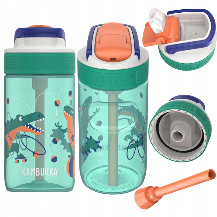 Butelka na wodę dla dzieci Kambukka Lagoon 400ml Juggling Dino