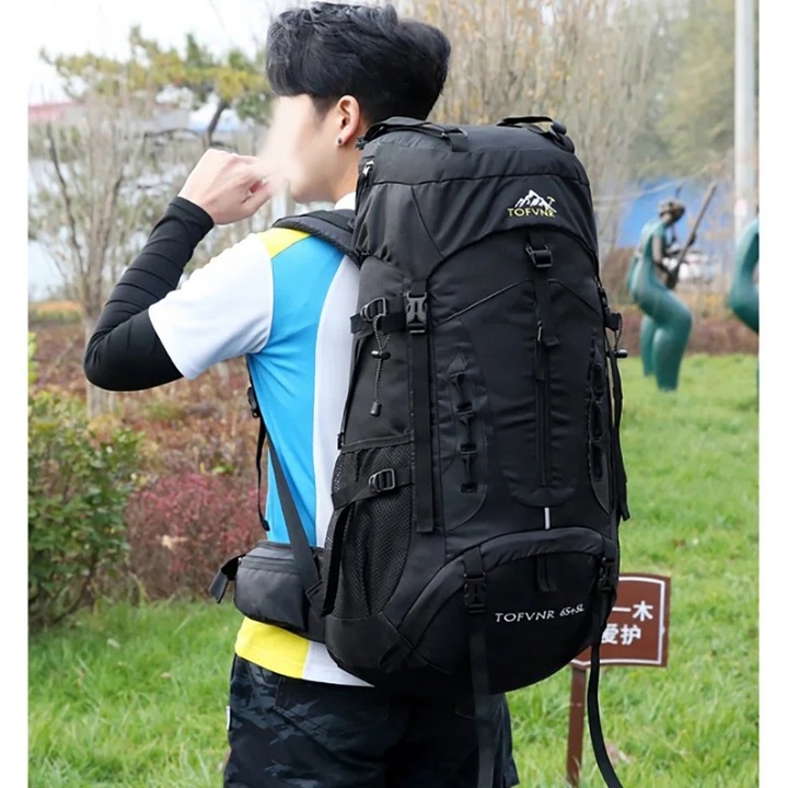 Plecak turystyczny trekkingowy plecak górski 70L Traper 3 BLACK