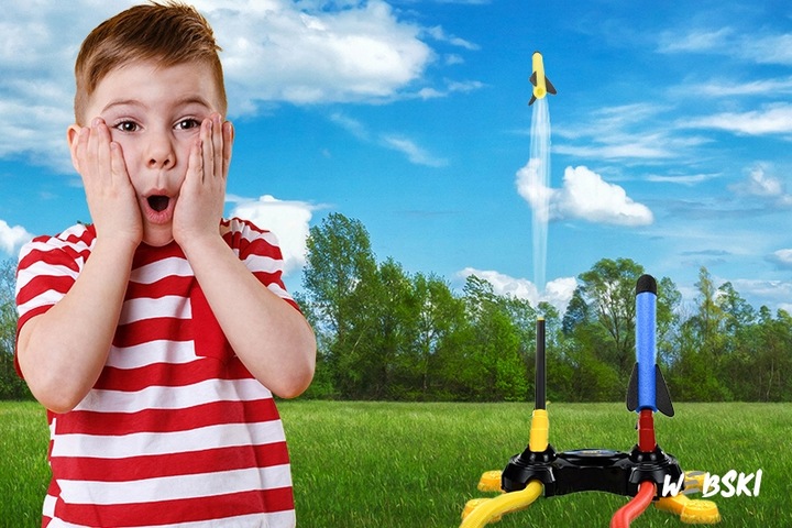 NAJLEPSZY PREZENT NA ŚWIĘTA DLA 5 6 7 8 9 10 LATKA Wyrzutnia RAKIET zestaw