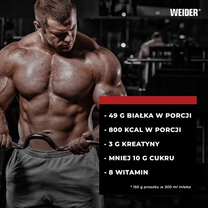 Weider Mega Mass 4000 4 kg - Truskawka | Mass Gainer