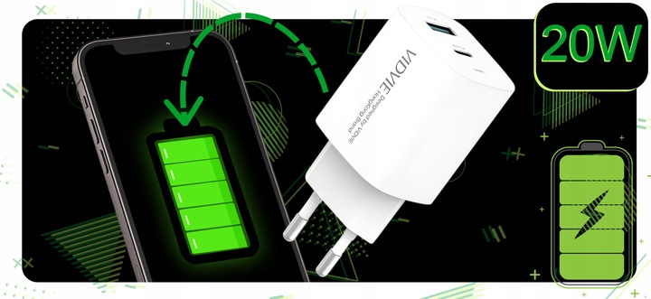 ZESTAW | SZYBKA ŁADOWARKA SIECIOWA USB TYPE-C + KABEL TYPE C | PD20W 3000mA
