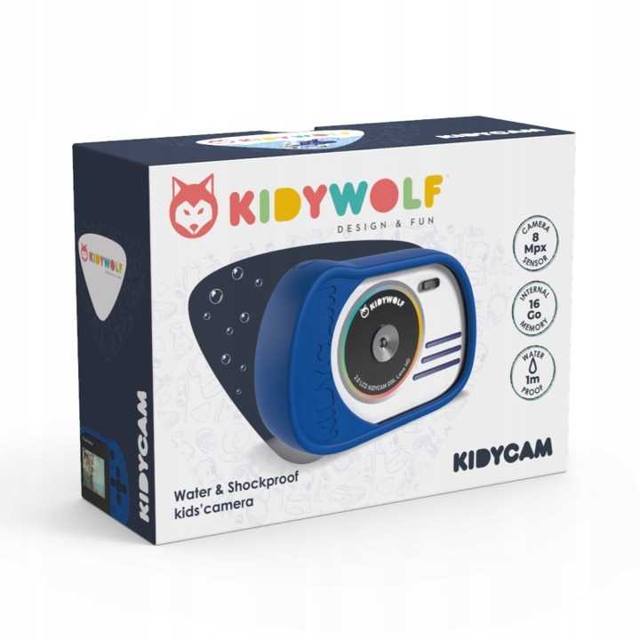 Kidywolf - Wodoodporny aparat Kidycam - Niebieski