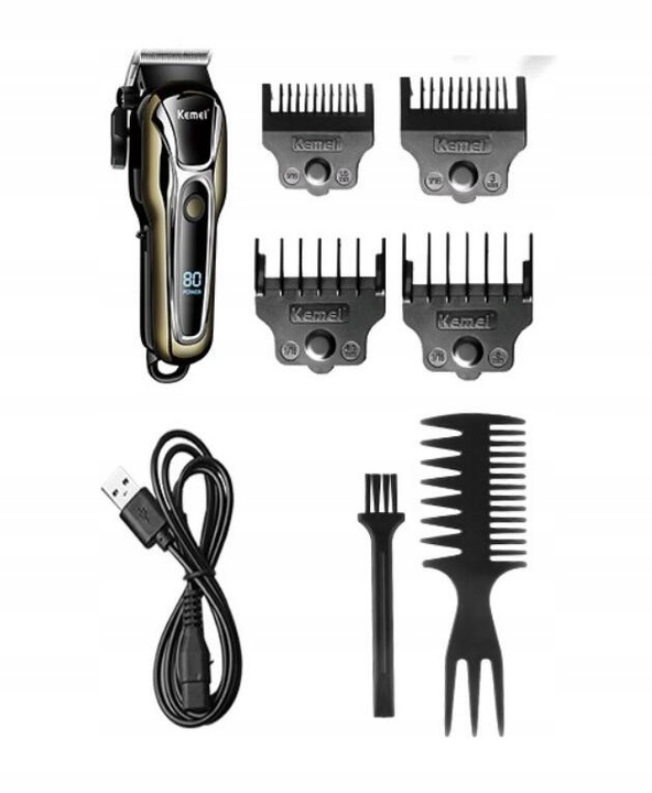 MASZYNKA DO GOLENIA STRZYŻENIA TRYMER DO WŁOSÓW BRODY BARBER KEMEI USB 10w1