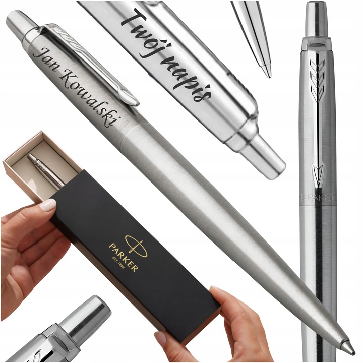 Długopis Z GRAWEREM CIEMNY CZYTELNY TRWAŁY Parker Jotter Własny Napis Logo