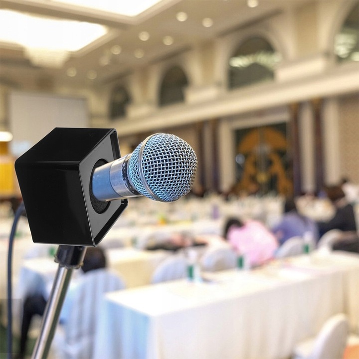 MIKROFON FLAGA KOSTKA STACJA MIKROFONOWA PRZENOŚNE LOGO