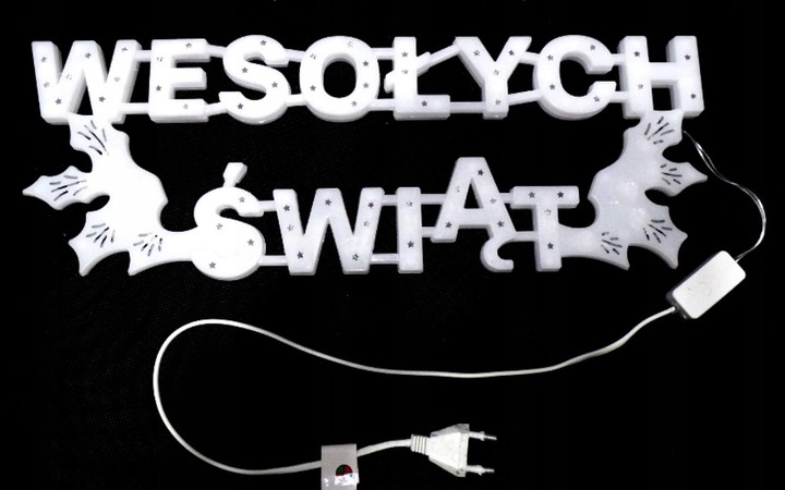 OZDOBA ŚWIĄTECZNA LED WESOŁYCH ŚWIĄT MULTIKOLOR WEWNĄTRZ POMIESZCZENIA
