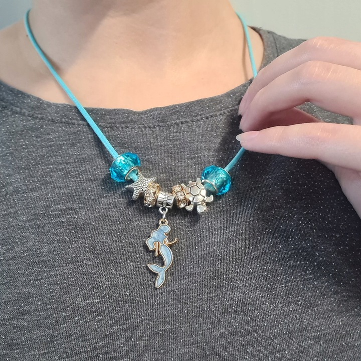 ZESTAW DO ROBIENIA BRANSOLETEK BIŻUTERI NASZYJNIK KORALIKI CHARMS ZAWIESZKI