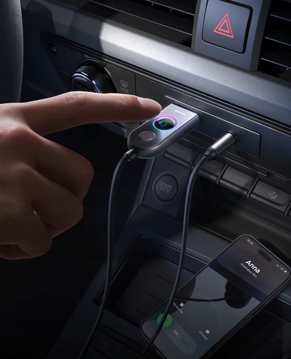 BEZPRZEWODOWY ODBIORNIK TRANSMITER BLUETOOTH DO AUTA USB AUX - JOYROOM