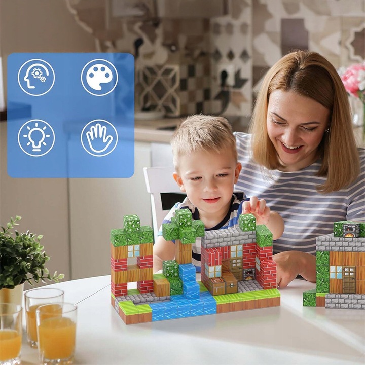 KLOCKI MAGNETYCZNE KLOCKI SZEŚCIANY 100 KLOCKÓW Z MAGNESAMI ŚWIETNY PREZENT