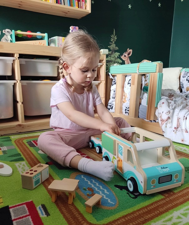 ADAMTOYS KAMPER DLA DZIECI POJAZD PODRÓŻNY AUTKO ZABAWKOWY POJAZD SURF VAN