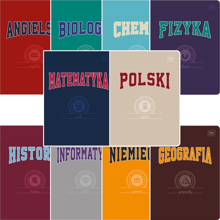 ZESTAW 10 ZESZYTÓW TEMATYCZNYCH PRZEDMIOTOWYCH ZE ŚCIĄGĄ 60k A5 INTERDRUK