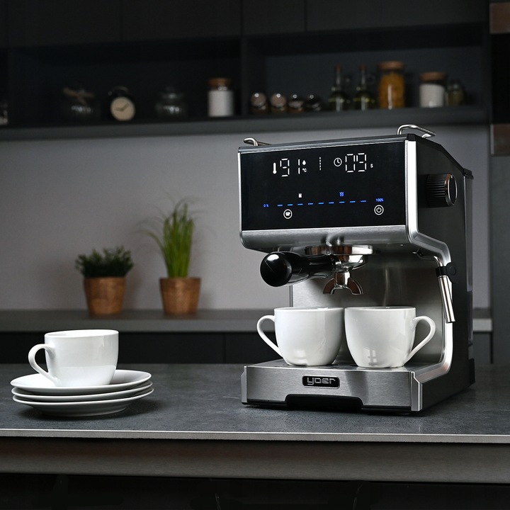 Ekspres ciśnieniowy Kolbowy Yoer 20bar 1350W +Spieniacz mleka +THERMOBLOCK