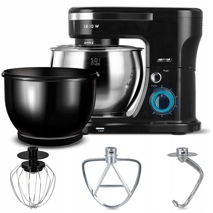 Robot kuchenny planetarny wielofunkcyjny 2 misy zestaw czarny MPM MRK-21