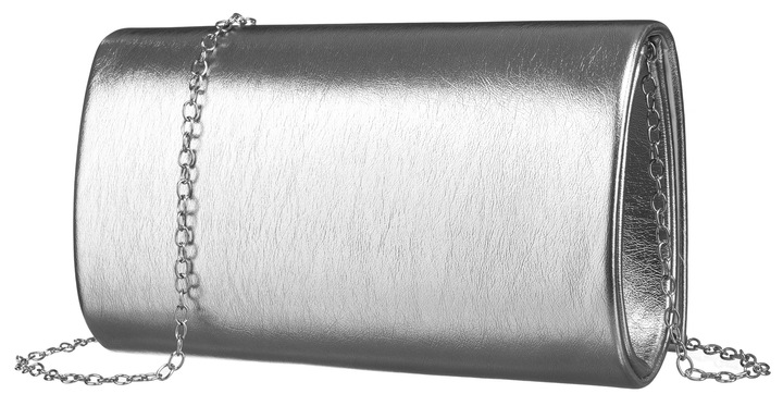 Damska torebka wizytowa kopertówka wieczorowa modna weselna srebrna Rovicky