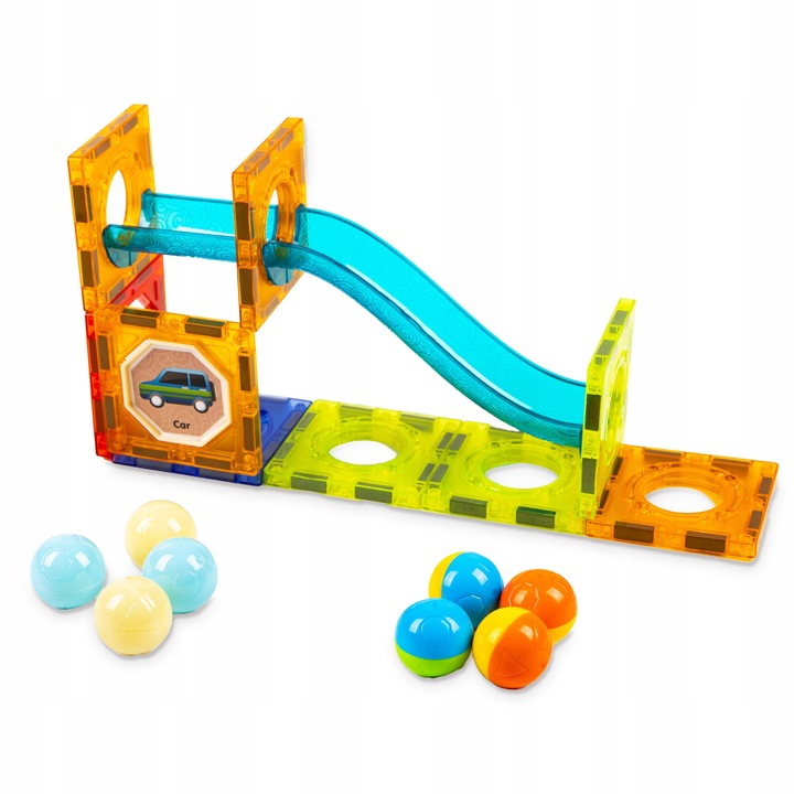 KLOCKI MAGNETYCZNE KONSTRUKCYJNE ŚWIECĄCY TOR PANELE 75 elementów