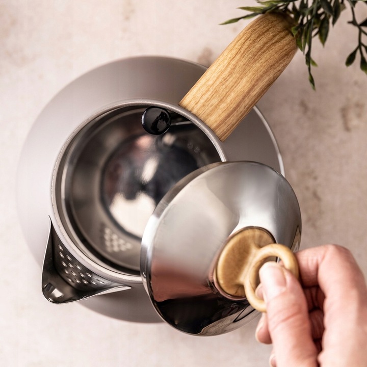 Czajnik elektryczny Bezprzewodowy OBROTOWY 1,7 L Stalowy KLAUSBERG BEŻOWY