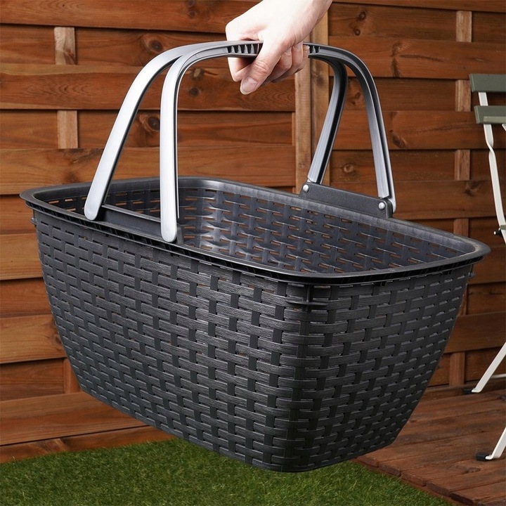 Koszyk NA ZAKUPY GRZYBY PIKNIK zakupowy piknikowy plastikowy pojemny mocny