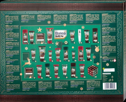 KALENDARZ ADWENTOWY Z KOSMETYKAMI DO PIELĘGNACJI DLA MĘŻCZYZN BALEA 24 DNI