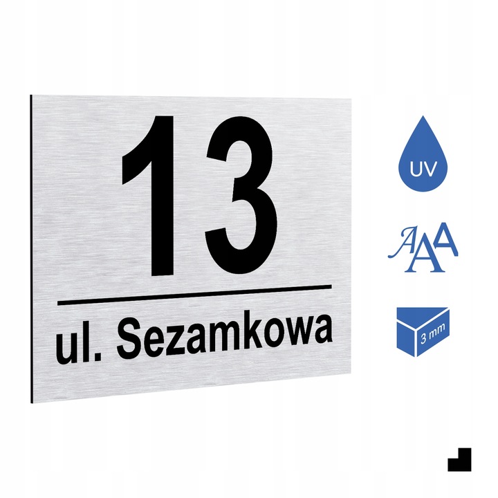 DUŻA NIERDZEWNA TABLICZKA ADRESOWA Z NUMEREM DOMU | numery na dom | 40x30cm