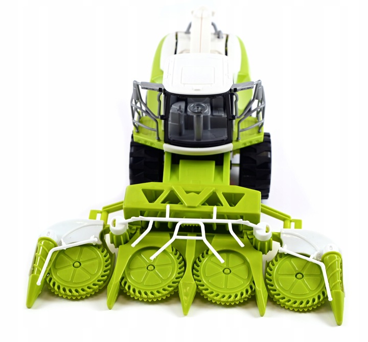 DUŻY KOMBAJN DO KUKURYDZY HEDER RUCHOME ELEMENTY ZIELONA MASZYNA ROLNICZA