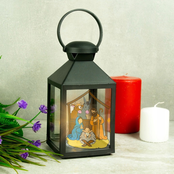 LAMPION ADWENTOWY LATARENKA ŚWIĄTECZNA NA RORATY DEKORACJA LED
