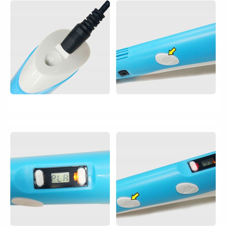 DŁUGOPIS 3D DLA DZIECI DRUKARKA MAGICZNY PEN ZESTAW + WKŁADY PLA 109 METRÓW