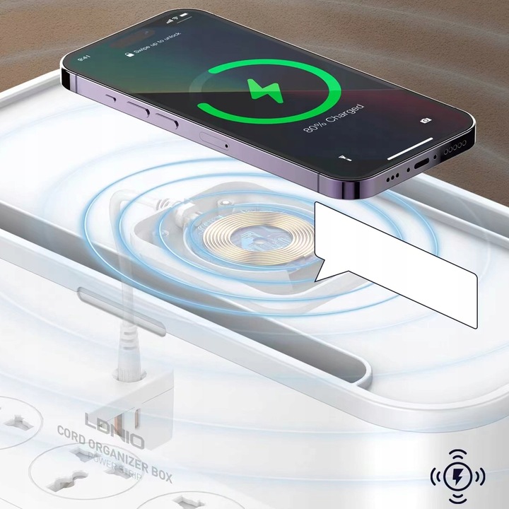 Ładowarka Listwa Zasilacz Organizer Kabli USB QI