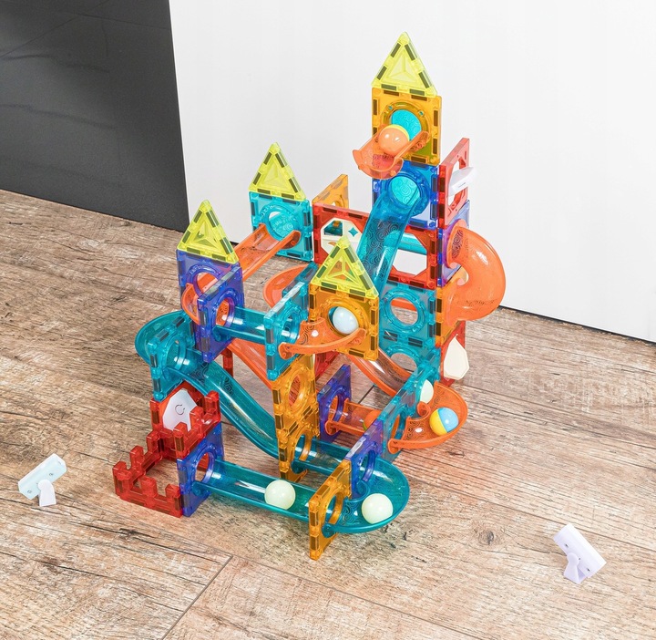 KLOCKI MAGNETYCZNE ŚWIĘCĄCE TOR KULKOWY KLOCKI KONSTRUKCYJNE KULODROM 110EL