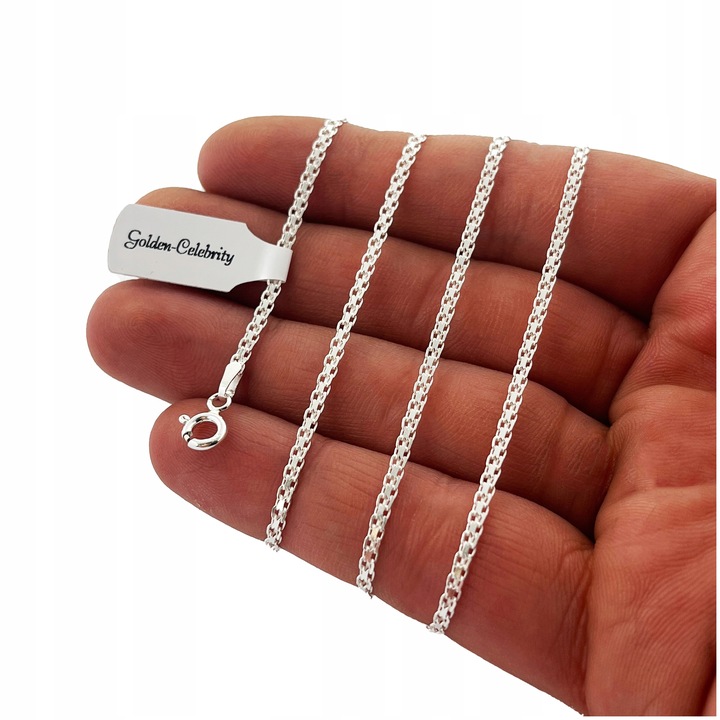 PIĘKNY SREBRNY ŁAŃCUSZEK DAMSKI BISMARK 925 2 MM PREZENT DLA NIEJ + GRAWER