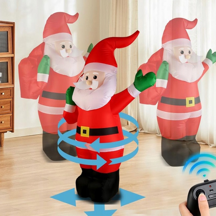 ŚWIĄTECZNY NADMUCHIWANY MIKOŁAJ 110CM Z MUZYKĄ I PILOTEM 2.4GHZ