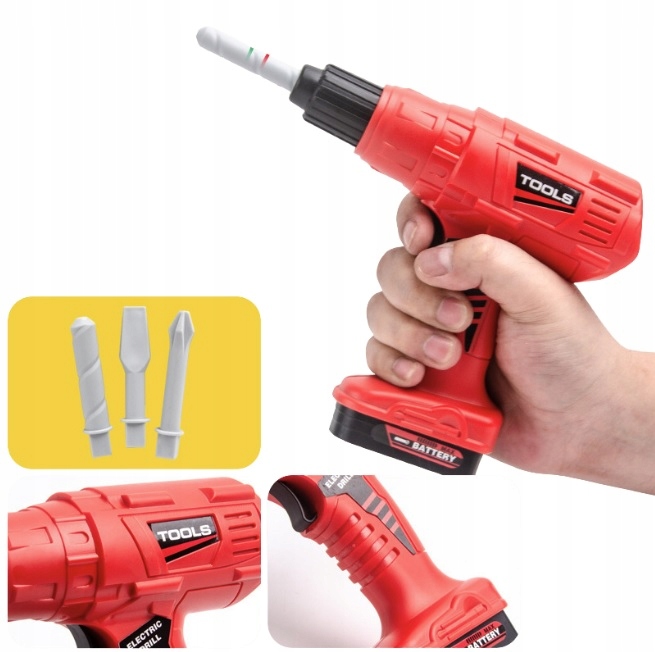 ZESTAW NARZĘDZI DLA DZIECI MAJSTERKOWICZ SKRZYNKA WIERTARKA NA BATERIE 42EL