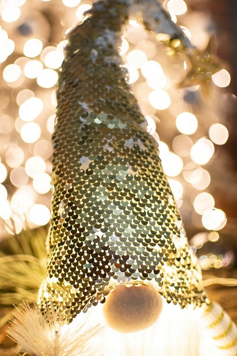 SKRZAT świąteczny KRASNAL gnom 47 cm Mikołaj DUŻY biały Świecący JUMIhome