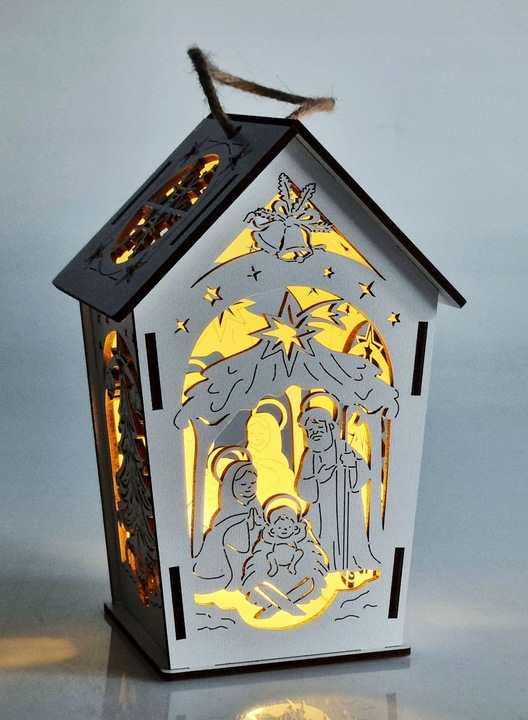 Lampion adwentowy - roraty - led - drewniany